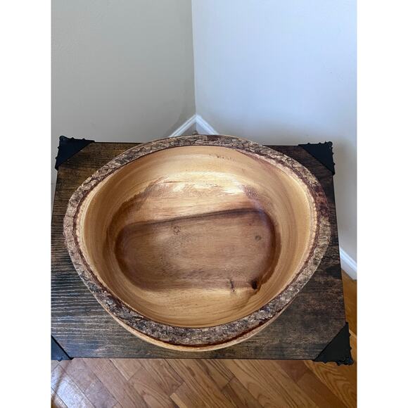 Lipper International 1094 Acacia Rustic Tulip Serving Bowl Size Medium - Picture 6 of 13